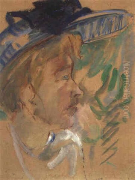 Femme Au Chapeau Bleu - view 1