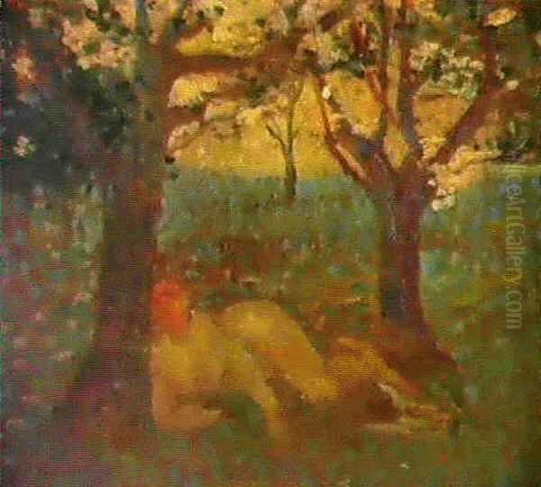 Nu Allonge Sous Les Arbres - view 1