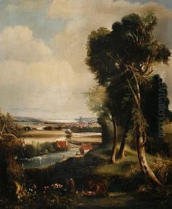 A River Landscape With An Estuary Beyond by Henry Mark Anthony