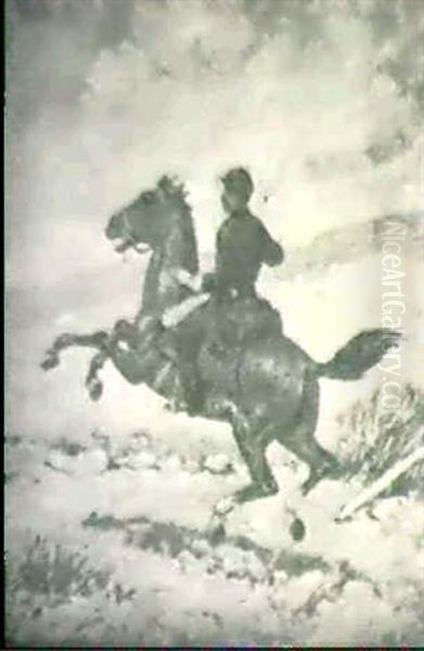 Civil War Cavalry Officer On Horseback - view 1
