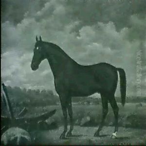 A Bay Stallion In A Landscape