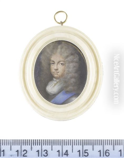A Gentleman, Wearing Armoured Breast Plate, Blue Sash Of The Order Of The Garter, White Jabot And Full-bottomed Powdered Wig - view 1