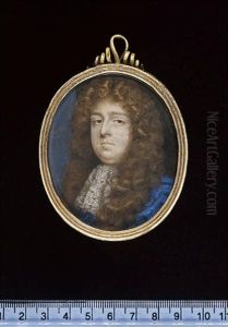A Gentleman, Called Samuel Butler, Wearing Blue Cloak, White Lace Jabot And Long Wig