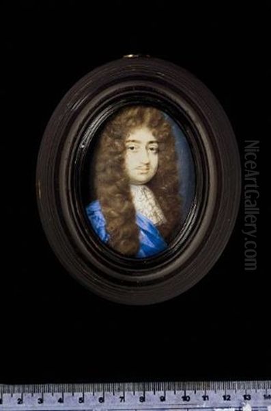 A Nobleman (john Maitland, 2nd Earl And 1st Duke Of Lauderdale?), Wearing Blue Cloak And Lace Jabot, Long Curled Wig - view 1
