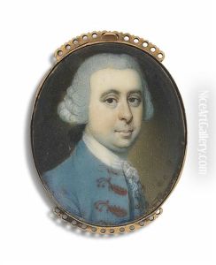 A Gentleman, In Gold-embroidered Blue Coat, Powdered Wig