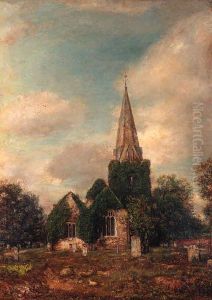 The Churchyard At Stoke Poges, Buckinghamshire by Henry Mark Anthony