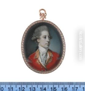 An Officer, Wearing Red Coat, Ochre Facings With Silver Button Holes, Silver Buttons And Fringes At The Shoulders, Waistcoat, Stock And Lace Cravat