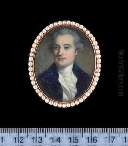 Sir Evan Nepean, 1st Baronet, Wearing Dark Blue Coat With Large Brass Buttons, White Waistcoat, Frilled Shirt, His Hair Powdered by Richard Crosse