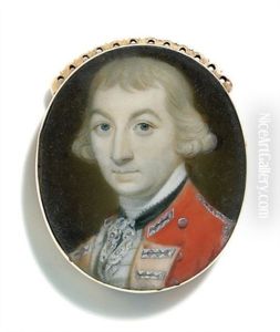 A Young Officer In Red Coat With White Lapels