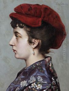 Portrait Of A Lady In Profile by Jean-Baptiste Anthony