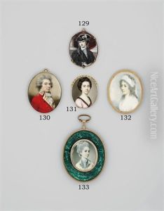 A Young Lady, In Faded Green Coat And Waistcoat, White Cravat, Her Powdered Hair Upswept