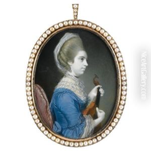 Portrait Of A Lady, Seated On A Chair, Playing A Cittern (elizabeth Cobley?) by Richard Crosse