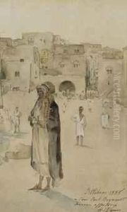 Bedouins A L'entree De Bethleem by Jean-Baptiste Anthony