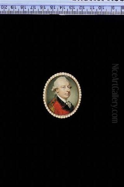 Major General Thomas Nepean Wearing The Uniform Of The Royal Engineers, Scarlet Coat, Dark Blue Facings, Gold Epaulettes, His Hair Worn En Queue - view 1