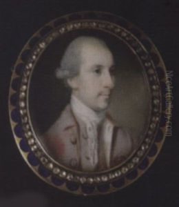 A Gentleman Wearing Grey Coat, Matching Waistcoat And Lace Cravat, His Hair Powdered And Worn En Queue by Richard Crosse