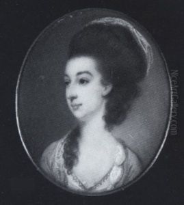 Mrs. Tomline Wearing Blue Gown Over White Underdress With Gold Embroidered Neckline, A Red And White Kerchief In Her Upswept Hair Mrs. Tomline Wearing Blue Gown Over White Underdress With Gold Embroidered Neckline, A Red And White Kerchief In Her Upswept Hair