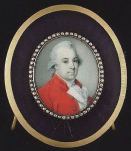 A Gentleman With Powdered Hair En Queue, Wearing Scarlet Coat With Silver Buttons, White Waistcoat, Tied Stock And Frilled Cravat by Richard Crosse