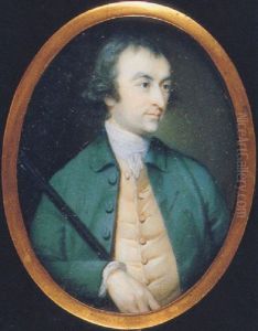 Thomas Snape Alsager In Green Coat, Pale Yellow Waistcoat, White Shirt And Stock, An Ebony Cane Over His Right Shoulder by Richard Crosse