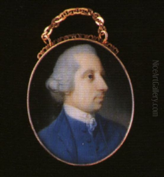 Charles Turner With Powdered Hair En Queue Wearing Turquoise Coat And Matching Waistcoat - view 1