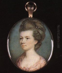 A Young Lady With Fair Hair Entwined With A Rope Of Pearls