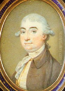 A Gentleman With Powdered Hair En Queue, Wearing Mole-coloured Coat, Yellow Waistcoat And Frilled Cravat