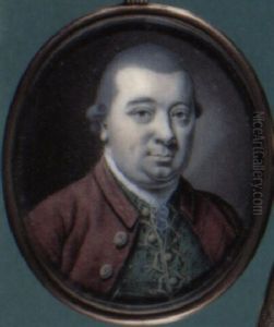 A Fine Portrait Of A Gentleman In Rust-coloured Jacket,     Floral Green Waistcoat Trimmed With Gold, And White Lace