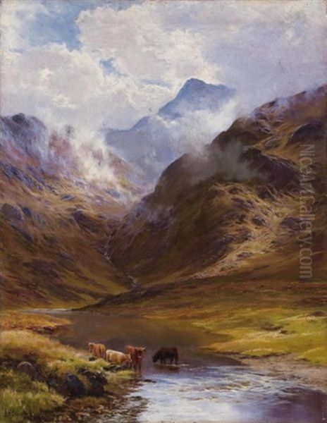 Gebirgslandschaft Mit Kuhen (mountain Landscape With Cows) - view 1