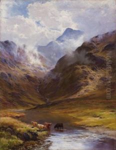 Gebirgslandschaft Mit Kuhen (mountain Landscape With Cows)