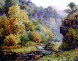 Wooded Ravine With Fishermen Wooded Ravine With Fishermen