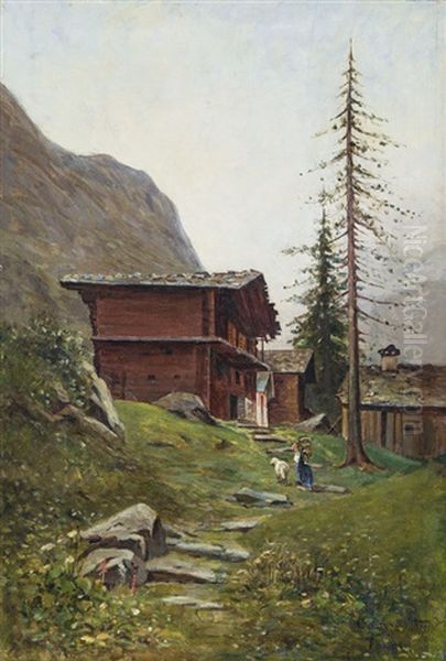 Contadina Con Fascina Verso Le Baite - view 1