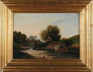 Paesaggio Con Castello by Clemente Crova Di Vaglio