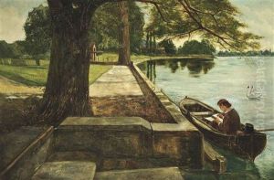 Shelley At Marlow Writing The Dedication Of The Revolt Of Islam To His Wife On Its Completion In 1817. So Now My Summer Task Is Ended, Etc. by Eyre Crowe