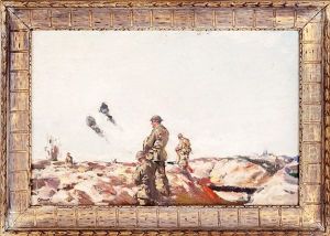 Ww1 Battlefield Scene by Frank R. Crozier