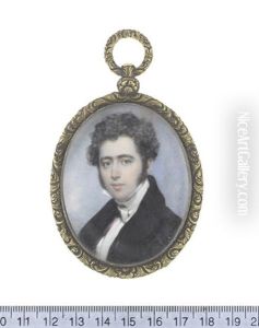A Gentleman, Wearing Dark Blue Coat, Black Waistcoat With Pink Lining, White Chemise, Stock And Cravat by Frederick Cruickshank