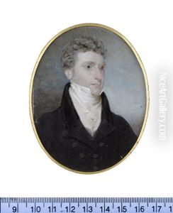 John Smith Of Belvedere, Wearing Dark Blue Coat With Black Collar, Cream Waistcoat, Chemise, Stock, Cravat And Shirt Pin