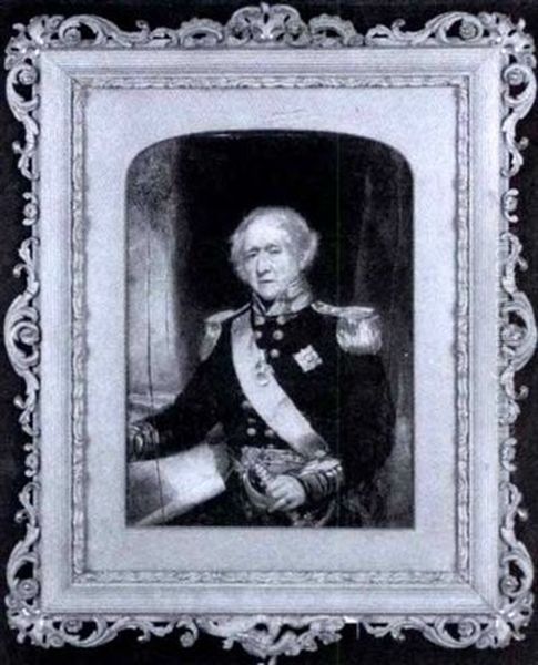 Admiral Sir James Hawkins Of Whitshed Bt., Wearing Uniform Blue Coat With Gold Collar And Epaulettes, Breast Star And Red Sash Of The Order Of The Bath And Naval Gold Medal - view 1