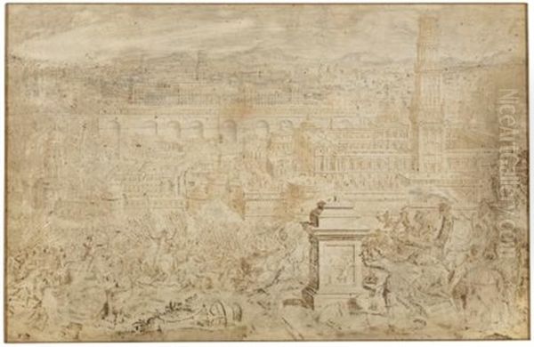 Topographic View Of Jerusalem: Judas Maccabeus Victorious Over Antiochus - view 1