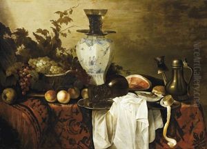 Nature Morte Aux Fruits, Tulipes Et Vase Clos Allemand by Cornelis Cruys