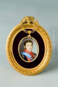 Ferdinand Vii En Buste De Face, En Grand Uniforme Brode, Portant L'ordre De La Toison D'or Et La Grande Eharpe De L'ordre De Charles Iii