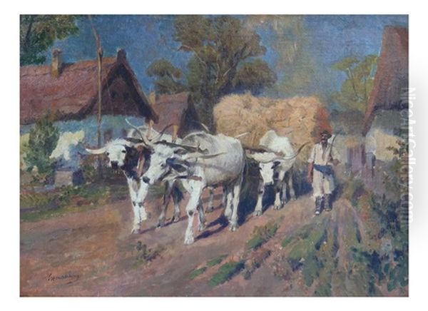 Oxen And Hay Wagon Oxen And Hay Wagon - view 1