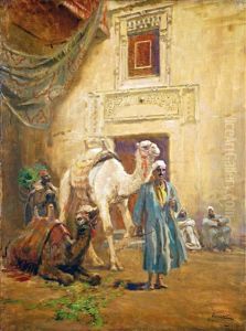 Oriental Street Detail With Arabic People