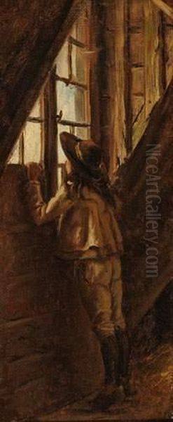 Jeune Breton A La Fenetre, Circa 1870 - view 1