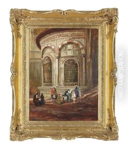Figures And Donkeys By A Cairo Palace