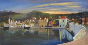 View Of Trau In The Sunset by Tivadar Csontvary Kosztka