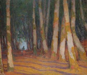 A Forest Road With Figures by L鈥榰dovit Csordak