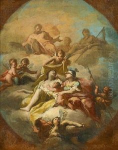 Bozetto Zu Einer Gotterdarstellung Mit Zeus, Chronos Und Athene by Giovanni Antonio Cucchi