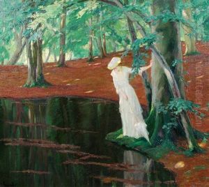 Bozetto Zu Einer Gotterdarstellung Mit Zeus, Chronos Und Athene by Edward Cucuel