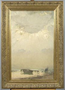 Port Sur L Estuaire Huile Sur Panneau Signee En Bas A Droite 75 by Paul Antin
