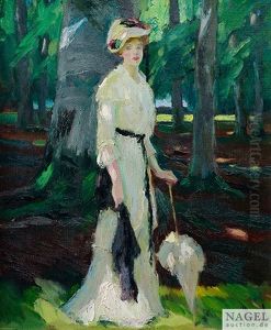 Waldspaziergang, Um 1920 by Edward Cucuel