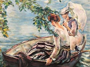 Two Ladies In A Boat by Edward Cucuel